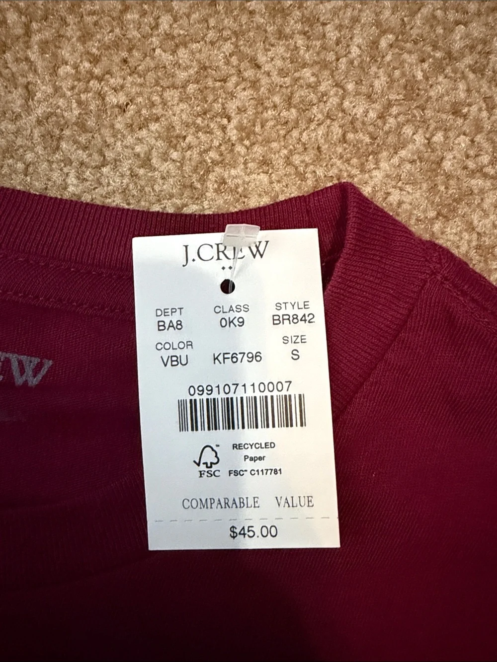 J. Crew Maroon Whiskey House Graphic Tee
